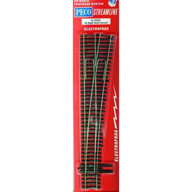 Peco SLE8381 HO/OO Code 83 Right Hand No.8 Turnout Electrofrog